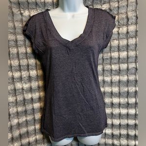 Decree Vintage Heathered Half Sleeve V-Neck T-Shirt (Plum) (M) NWOT